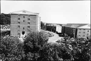 View of Collins Hall, Rhodes Hall, and Boylston Apartments