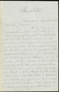 Letter from Elizabeth Kitredge Churchill, Providence, [R.I.], to William Lloyd Garrison, March 15th / [18]74