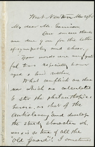 Letter from Nathaniel Topliff Allen, West Newton, [Mass.], to William Lloyd Garrison, Mar[ch] 29 / [18]75