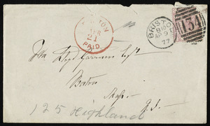 Letter from Mary Carpenter, Red Lodge House, Bristol, [England], to William Lloyd Garrison, Apr[il] 11, [18]77