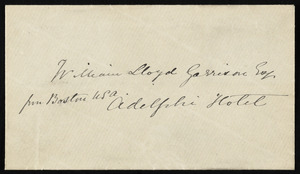 Letter from Josephine Elizabeth Grey Butler, 280 South Hill, Park Road, Liverpool, [England], to William Lloyd Garrison, Tuesday morning, [June 5, 1877]