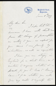 Letter from Robert F. Martineau, Highfield Road, Edgbaston, [England], to William Lloyd Garrison, June 8th, 1877