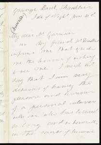 Letter from Lydia Becker, Grange Barn, Shanklin, Isle of Wight, [England], to William Lloyd Garrison, June 21st, [1877]