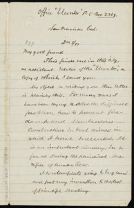 Letter from William P. Powell, Office "Elevator," P.O. Box 2269, San Francisco, Cal, to William Lloyd Garrison, Dec. 8 / [18]77