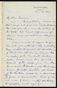 Letter from Oliver Johnson, Office of the Journal, Orange, N.J., to William Lloyd Garrison, Dec. 10, 1877
