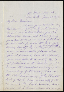 Letter from Oliver Johnson, 27 West 18th Str[eet], New York, [N.Y.], to William Lloyd Garrison, Jan. 28, 1878
