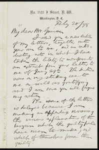Letter from William Eaton Chandler, No. 1421 F Street, Washington, D. C., to William Lloyd Garrison, Feb'y 20 / [18]78