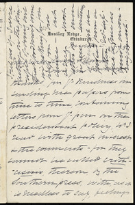Letter from Elizabeth Pease Nichol, Huntley Lodge, Edinburgh, [Scotland], to William Lloyd Garrison, March 6, 1878