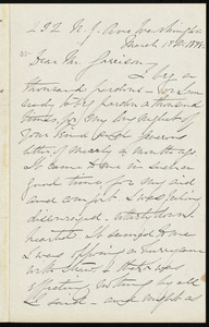 Letter from Grace Greenwood, 232 N[ew] J[ersey] Ave., Washington, [D.C.], to William Lloyd Garrison, March 17th, 1878