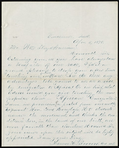 Letter from Thomas H. Brown, Vincennes, Ind, to William Lloyd Garrison, Apr[il] 5, 1878
