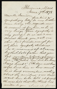 Letter from Edward Burleigh, Florence, Mass, to William Lloyd Garrison, June 7th, 1878
