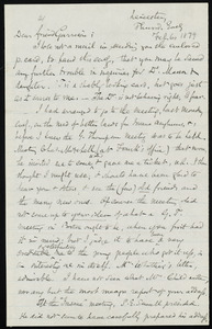 Letter from Samuel May, Leicester, [Mass.], to William Lloyd Garrison, Thursd[ay] Eve[nin]g, Feb. 6, [1879]