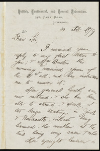 Letter from William J. Bowden, Liverpool, [England], to William Lloyd Garrison, 10 Feb 1879