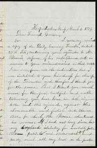 Letter from Adin Ballou, Hopedale, Mass, to William Lloyd Garrison, March 4, 1879