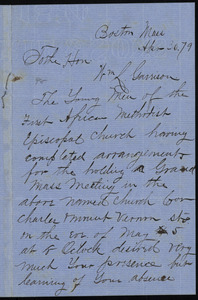 Letter from Benjamin M. Campbell, Boston, Mass, to William Lloyd Garrison, Apr[il] 30, [18]79