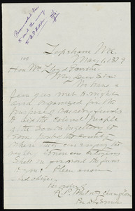 Letter from R. P. Whitney, Topsham, Me, to William Lloyd Garrison, May 1, 1879