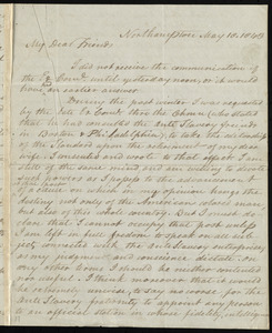 Letter from David Lee Child, Northampton, [Mass.], to William Lloyd Garrison, May 18, 1843