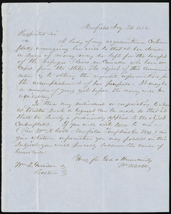 Letter from William N. Cobb, Newfield, [Tompkins County, N.Y.], to William Lloyd Garrison, Aug. 21, 1854