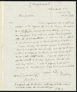 Letter from O. M. Clay, White Hall, Mad[ison] Co[unty], Ky, to William Lloyd Garrison, Oct. 8, 1854
