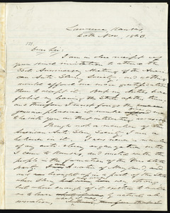 Letter from Martin Franklin Conway, Lawrence, Kansas, to William Lloyd Garrison, 20th Nov. 1863