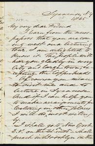 Letter from Samuel Joseph May, Syracuse, NY, to William Lloyd Garrison, [Oct.?] 1865
