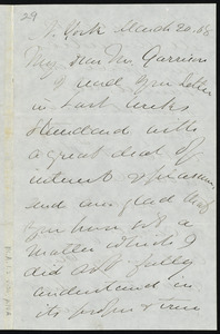 Letter from William Travis Clarke, N. York, to William Lloyd Garrison, March 20, [18]68