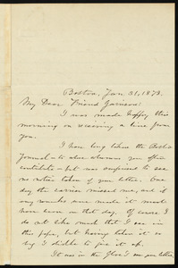 Letter from Daniel Clement Colesworthy, Boston, [Mass.], to William Lloyd Garrison, Jan. 31, 1873