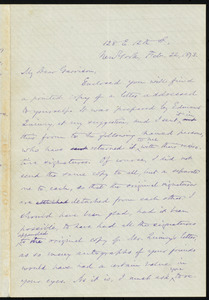 Letter from Oliver Johnson, 128 E. 12th St., New York, [N.Y.], to William Lloyd Garrison, Feb. 22, 1873