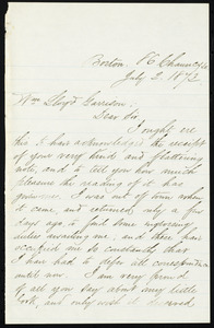 Letter from Abba Goold Woolson, 86 Chauncy St[reet], Boston, [Mass.], to William Lloyd Garrison, July 2, 1873