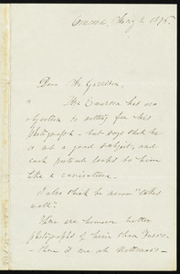 Letter from Lidian Jackson Emerson, Concord, to William Lloyd Garrison, May 1, 1876