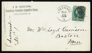 Letter from J. H. Coulter, Columbus, Ohio, to William Lloyd Garrison, Wed., 10 - 5 - 1876 (10 May 1876)