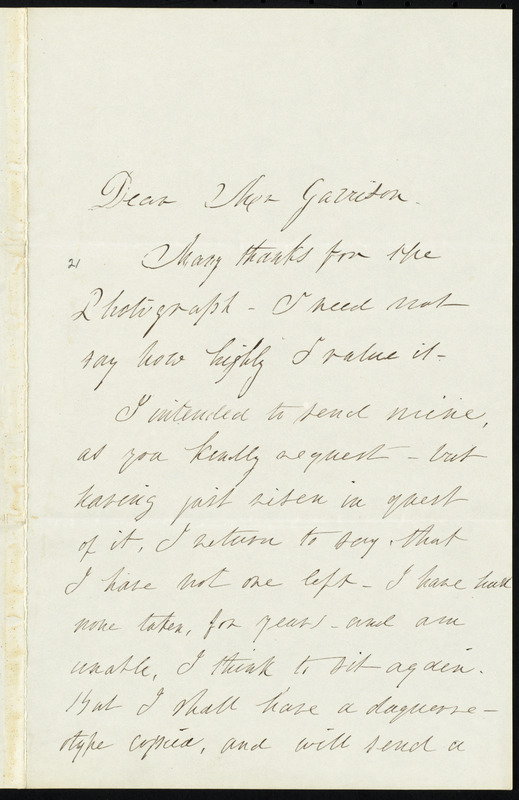 Letter from Lidian Jackson Emerson, Concord, [Mass.], to William Lloyd ...