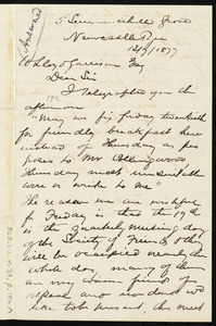Letter from Frederick Clark, 5 Summerhill Grove, Newcastle [upon] Tyne, [England], to William Lloyd Garrison, 13/7/1877