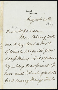 Letter from Eliza W. Crosfield, Annesley, Aigburth, [England], to William Lloyd Garrison, August 24th, [1877]