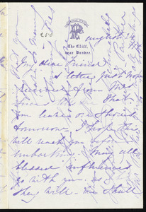 Letter from Margaret Eleanor Parker, The Cliff, near Dundee, [Scotland], to William Lloyd Garrison, August 24 / [18]77