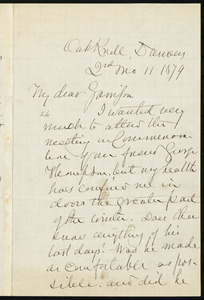 Letter from John Greenleaf Whittier, Oak Knoll, Danvers, [Mass.], to William Lloyd Garrison, 2nd mo[nth] 11 [day] 1879