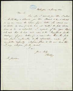 Letter from Caleb Cushing, Washington, [D.C.], to William Lloyd Garrison, 28 January 1840