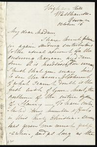 Letter from Sarah Cogan, Higham Hill, Walthamstow, Essex, [England], to Maria Weston Chapman, October 16, [1847?]