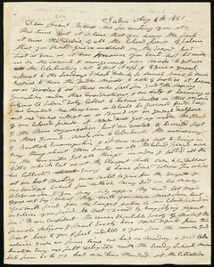 Letter from Thomas Drew, Salem, [Mass.?], to William Lloyd Garrison, Aug. 6th, 1841