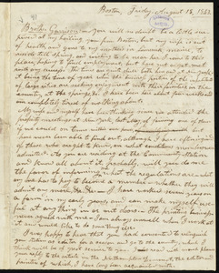 Letter from Samuel B. Eastman, Boston, [Mass.], to William Lloyd Garrison, Friday, August 18, 1843