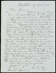Letter from B. F. Diggs, Winchester, to William Lloyd Garrison, Aug. 22nd, 1852