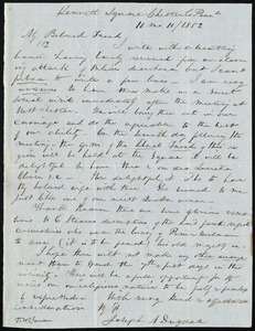 Letter from Joseph A. Dugdale, Kennett Square, Chester Co[unty], Penn[sylvani]a, to William Lloyd Garrison, 10 mo[nth] 10 [day] / 1852