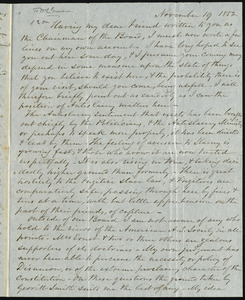 Letter from Christian Donaldson, to William Lloyd Garrison, November 19, 1852