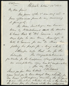 Letter from Edward Morris Davis, Philad[elphia], [Pa.], to William Lloyd Garrison, 1st mo[nth] 12 [day] 1853