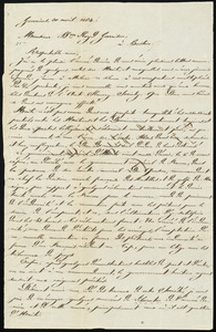 Letter from T. F. Dorvelas Dorval, to William Lloyd Garrison, 20 avril 1854