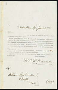 Letter from Charles Wheeler Denison, Bordentown, N.J., to Charles Wheeler Denison, Jan. 25, 1858