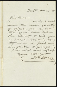 Letter from J. C. Dodge, Boston, [Mass.], to William Lloyd Garrison, Nov. 24, 1858
