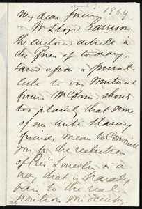 Letter from Edward Morris Davis, to William Lloyd Garrison, 3/17 1864