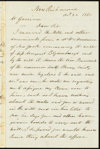 Letter from Thomas Donaldson, New Richmond, [Ohio], to William Lloyd Garrison, Oct. 22, 1865