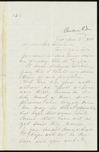 Letter from Paulina Wright Davis, Providence, R.I., to William Lloyd Garrison, Wed., Dec. 3'd, 1868